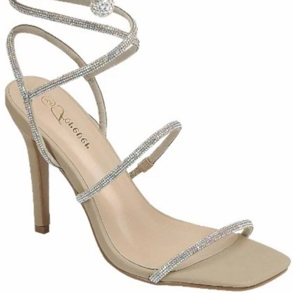 Forever Lace-20 Taupe Nub Pink Blingy High Heel Sexy Size 7.5 Fashion With Box